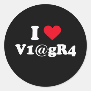 I love viagra classic round sticker