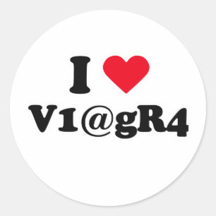 I love viagra classic round sticker