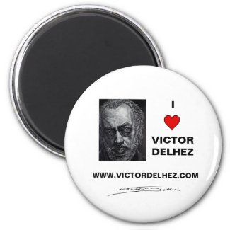 I love Victor Delhez magnet (white)