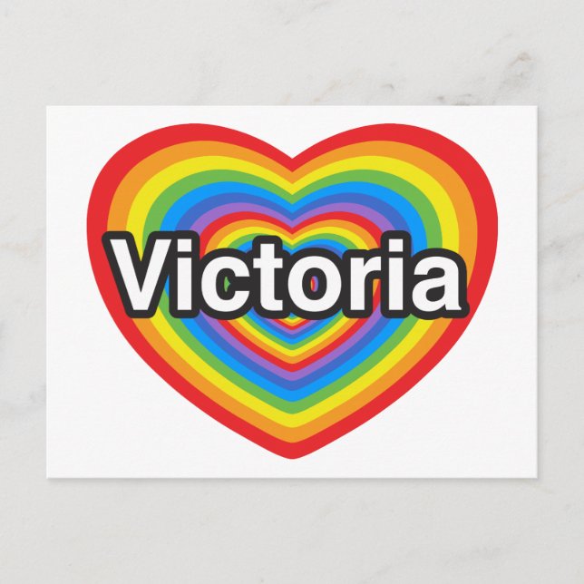 I love Victoria. I love you Victoria. Heart Postcard (Front)