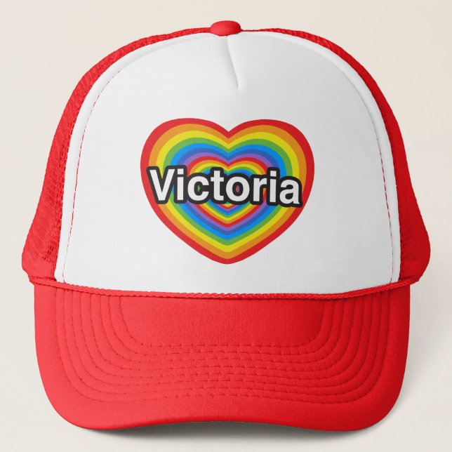 I love Victoria. I love you Victoria. Heart Trucker Hat (Front)