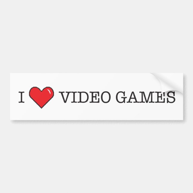 I Love Video Games Bumper Sticker (Front)