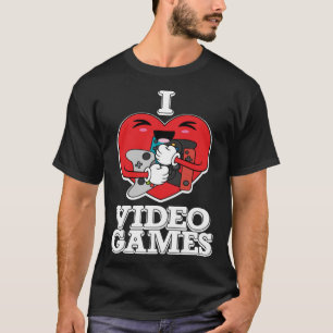 I Love Video Games Gamer Girl Or Boy Teen Gaming   T-Shirt