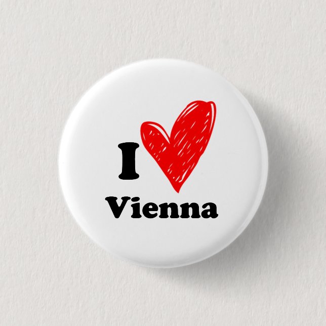 I Love Vienna 3 Cm Round Badge (Front)