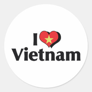 I Love Vietnam Flag Classic Round Sticker