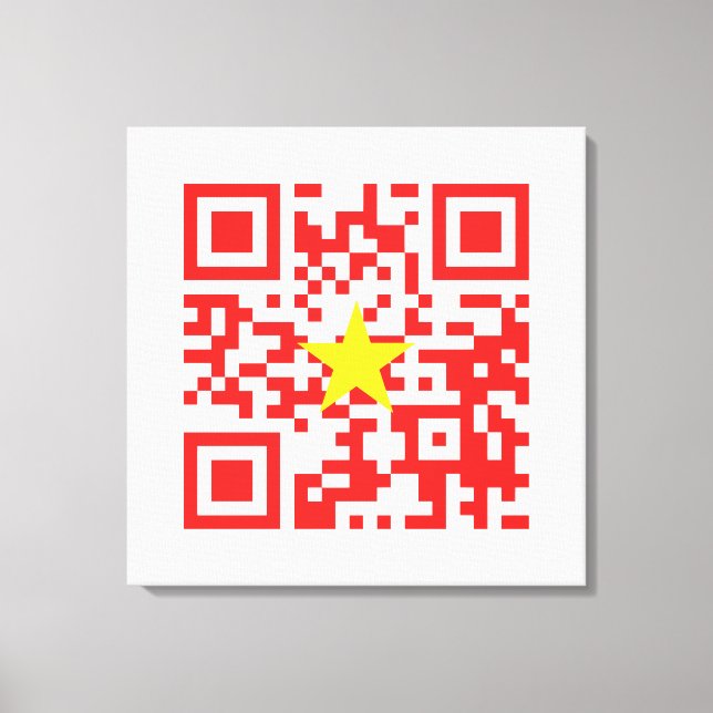 I Love Vietnam (Tôi Yêu Việt Nam) Flag QR Code Canvas Print (Front)