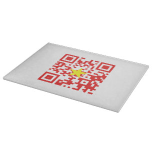 I Love Vietnam (Tôi Yêu Việt Nam) Flag QR Code Cutting Board