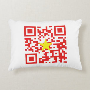 I Love Vietnam (Tôi Yêu Việt Nam) Flag QR Code Decorative Cushion