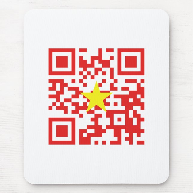 I Love Vietnam (Tôi Yêu Việt Nam) Flag QR Code Mouse Mat (Front)