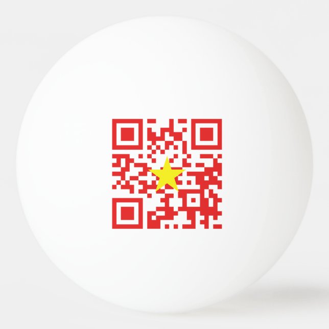 I Love Vietnam (Tôi Yêu Việt Nam) Flag QR Code Ping Pong Ball (Front)