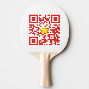I Love Vietnam (Tôi Yêu Việt Nam) Flag QR Code Ping Pong Paddle