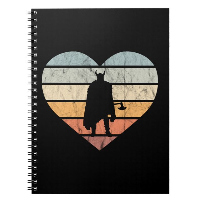I Love Viking Warrior With Axe Notebook (Front)
