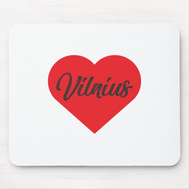 I Love Vilnius - Lithuania Mouse Mat (Front)