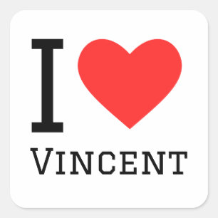 I love Vincent Square Sticker