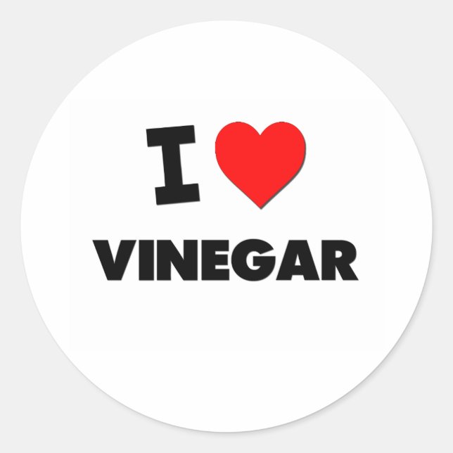 I love Vinegar Classic Round Sticker (Front)