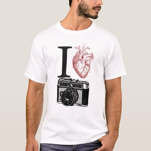 I Love Vintage Camera Photography tee (Front)