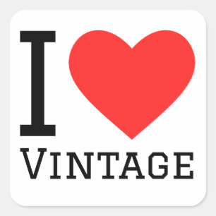 I love vintage square sticker