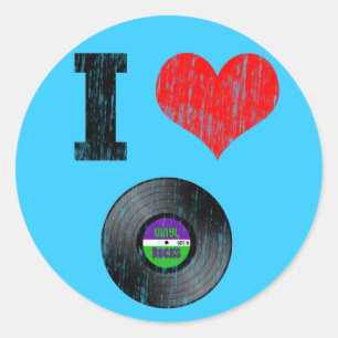 I Love Vinyl Records Classic Round Sticker