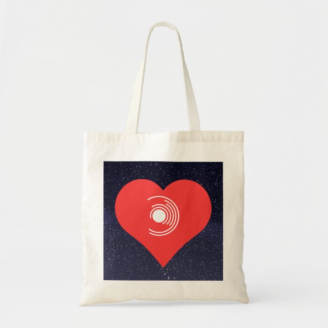 I Love Vinyl Records Modern Tote Bag (Front)