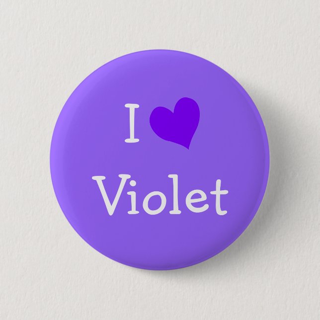 I Love Violet 6 Cm Round Badge (Front)