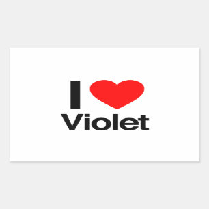 i love violet rectangular sticker