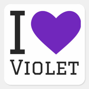 I love violet  square sticker