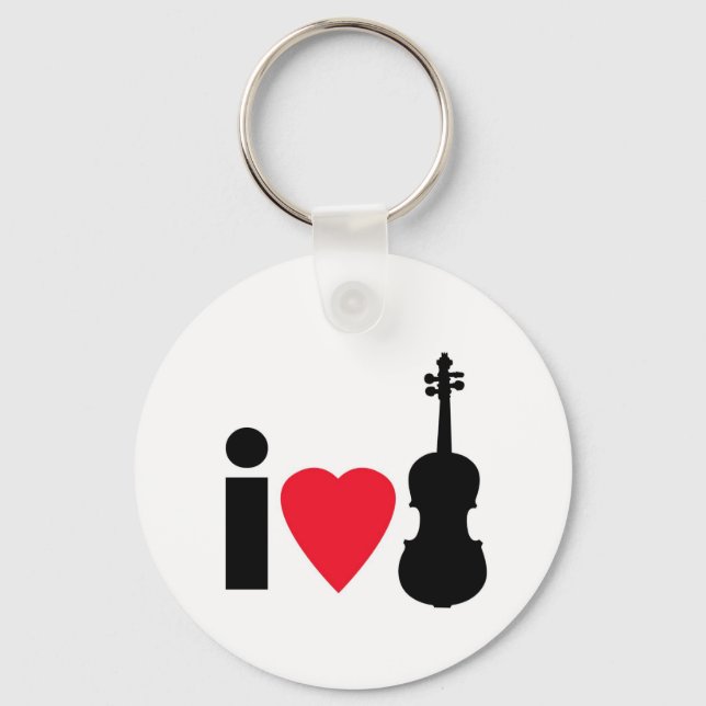 I Love Violin Key Ring (Front)