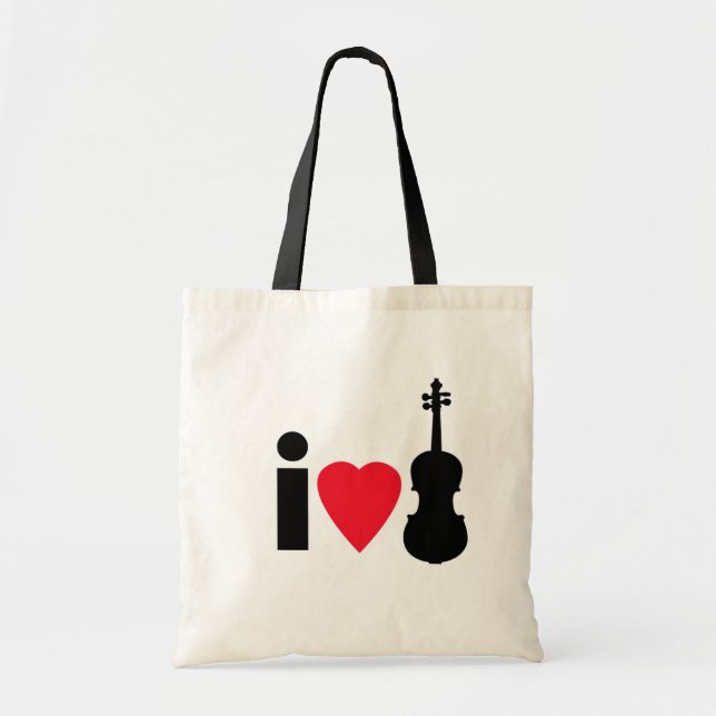 I Love Violin Tote Bag (Front)
