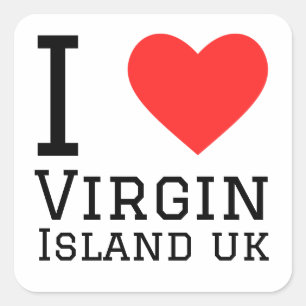 I love Virgin Islands uk Square Sticker