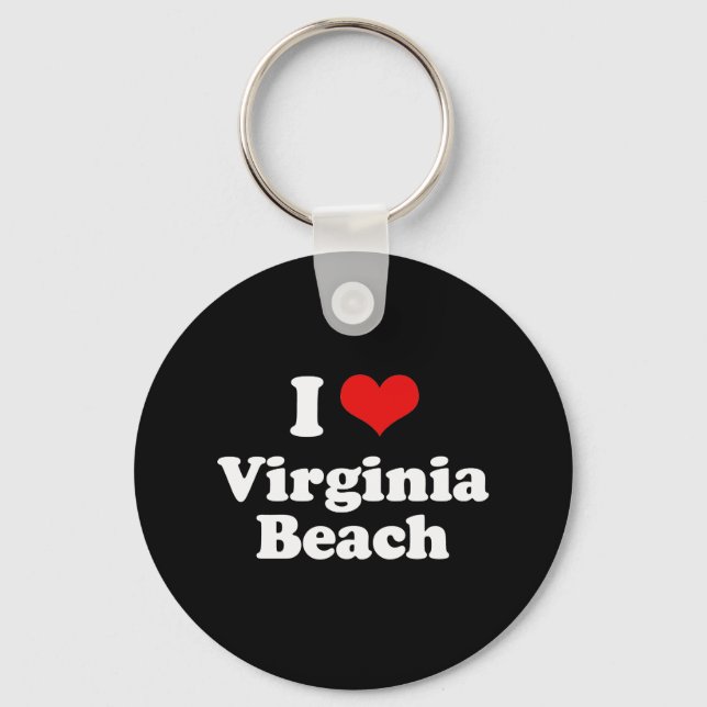 I Love Virgina Beach Tshirt White Tshirt Key Ring (Front)