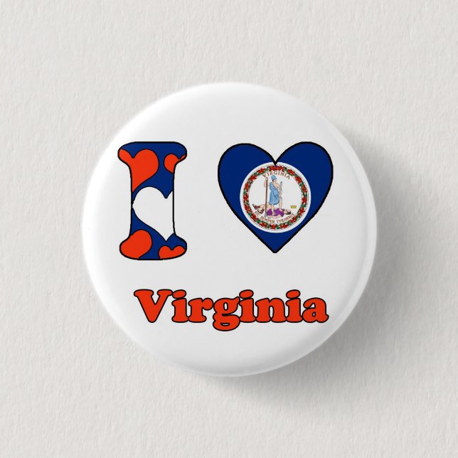 I love Virginia 3 Cm Round Badge (Front)