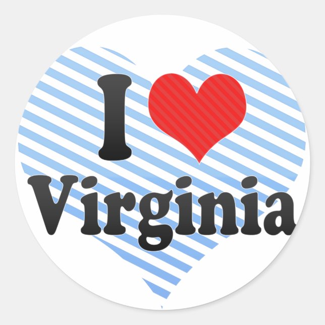 I Love  Virginia Classic Round Sticker (Front)