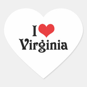 I Love Virginia Heart Sticker
