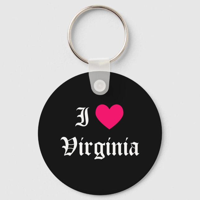 I Love Virginia Key Ring (Front)
