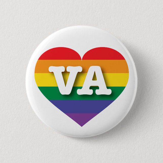 I Love Virginia Rainbow Heart 6 Cm Round Badge (Front)