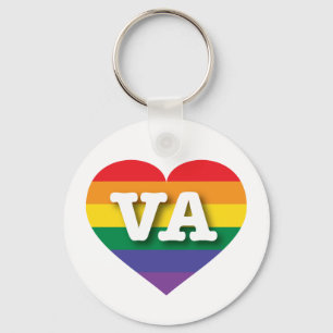 I Love Virginia Rainbow Heart Key Ring