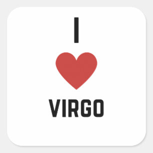 I Love Virgo Zodiac Square Sticker
