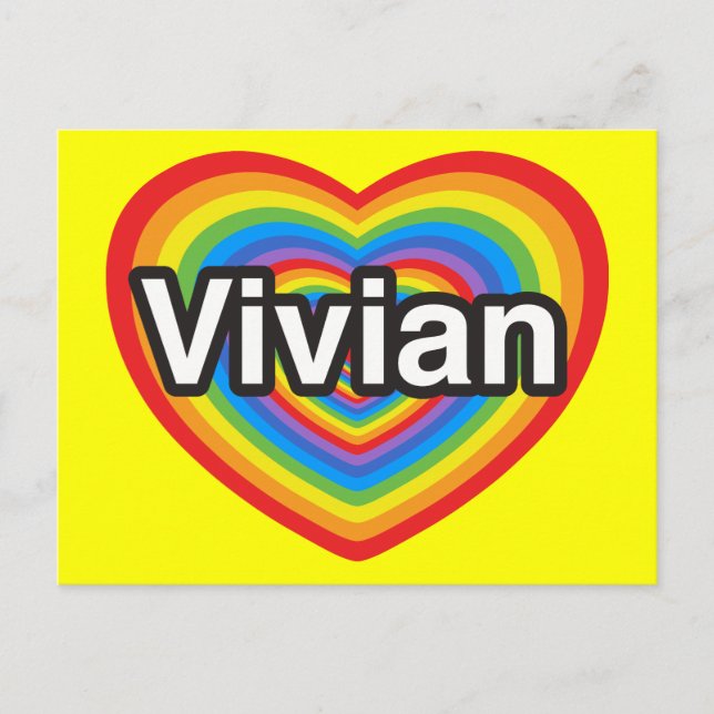 I love Vivian. I love you Vivian. Heart Postcard (Front)