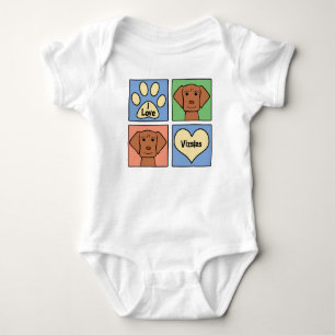 I Love Vizslas Baby Bodysuit