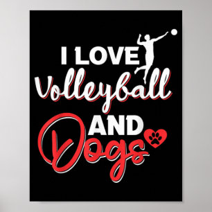 I love volleyball and dogs poster