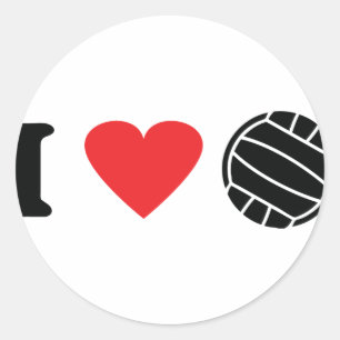I love volleyball classic round sticker