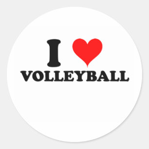 I Love Volleyball Classic Round Sticker