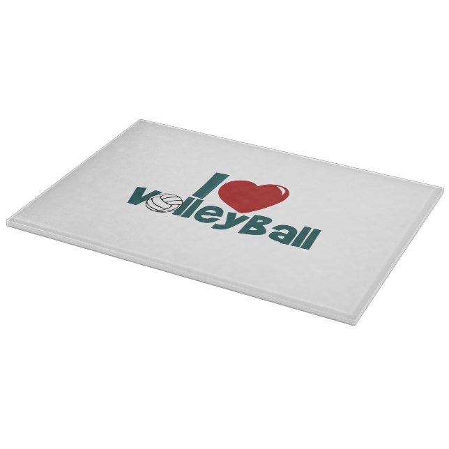 I Love Volleyball Cutting Board (Corner)
