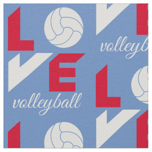 I Love volleyball Fabric