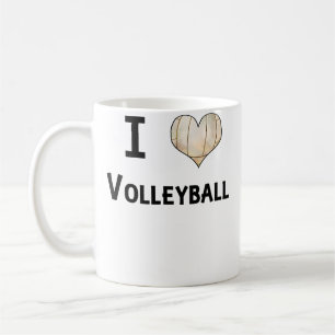 I Love Volleyball Heart Volleyball Coffee Mug