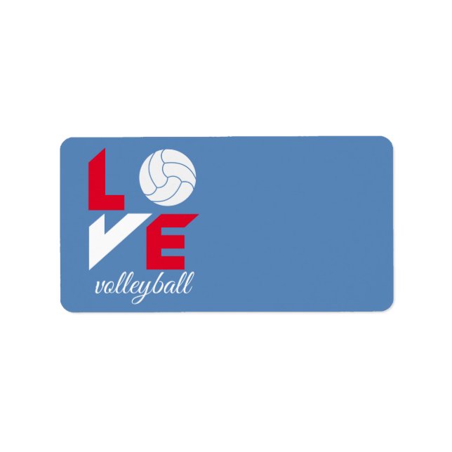 I Love volleyball Label (Front)