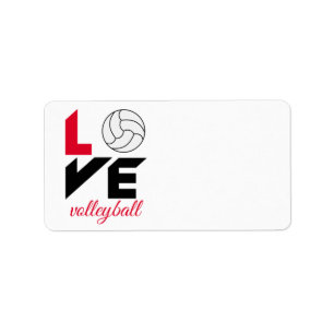 I Love volleyball Label