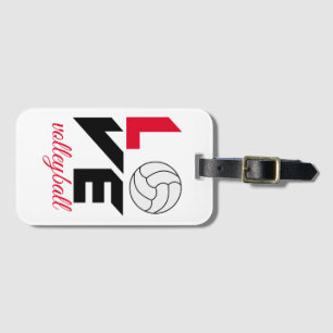 I Love volleyball Luggage Tag
