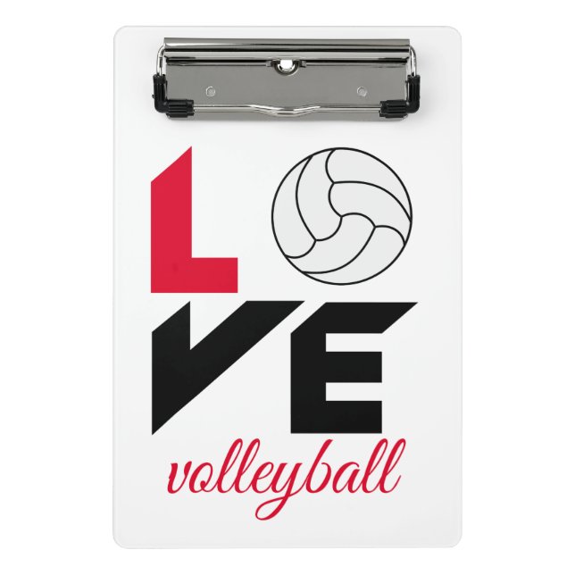 I Love volleyball Mini Clipboard (Front)