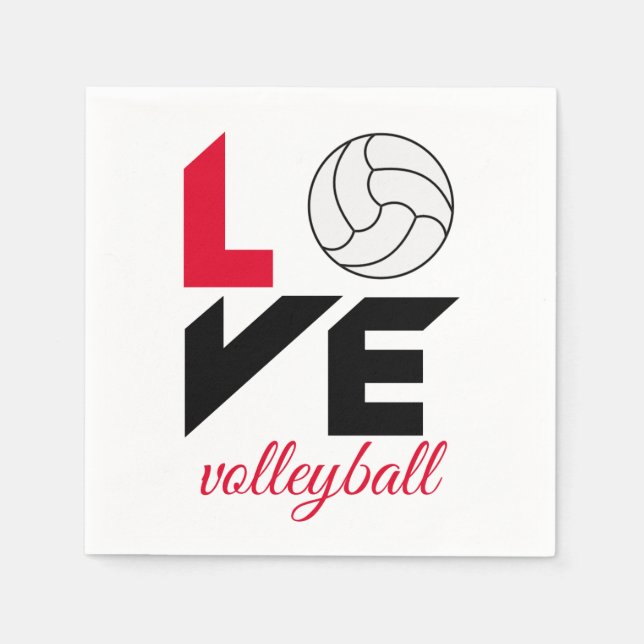 I Love volleyball Napkin (Front)